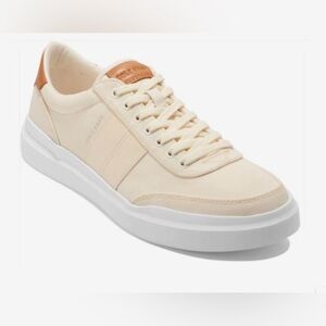 Cole Haan Mens Size 10.5 Med GrandPro Rally Canvas Court Sneaker Ivory Tan  New